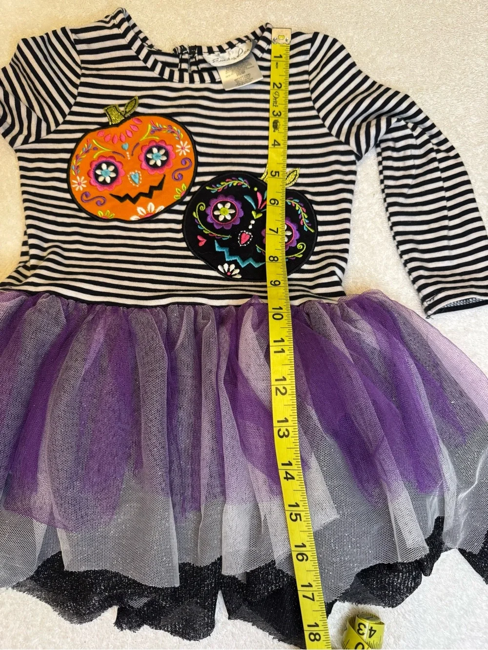 Emily Rose Halloween Dress 18M Sugar Skull Pumpkin Tutu Striped Tunic
